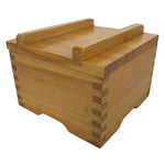 Japanese Brushed Lacquer Lidded Wooden Box Dish Vtg Kaiseki Meal Brown L414