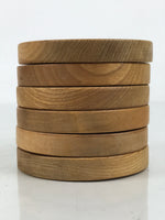 Japanese Brushed Lacquer Wood Drink Saucer Vtg Chataku Coaster 6c Brown LWB135