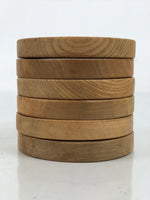 Japanese Brushed Lacquer Wood Drink Saucer Vtg Chataku Coaster 6c Brown LWB135