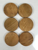 Japanese Brushed Lacquer Wood Drink Saucer Vtg Chataku Coaster 6c Brown LWB135