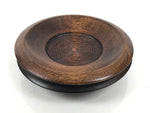 Japanese Brushed Lacquer Wooden Drink Saucer Vtg Chataku Coaster 2pc Brown L459