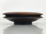 Japanese Brushed Lacquer Wooden Drink Saucer Vtg Chataku Coaster 2pc Brown L459