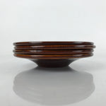 Japanese Brushed Lacquer Wooden Drink Saucer Vtg Chataku Coaster 4pc Brown L239