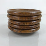 Japanese Brushed Lacquer Wooden Drink Saucer Vtg Chataku Coaster 5pc Set LWB95