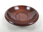 Japanese Brushed Lacquer Wooden Drink Saucer Zelkova Chataku Coaster Brown L463