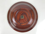 Japanese Brushed Lacquer Wooden Drink Saucer Zelkova Chataku Coaster Brown L463