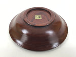 Japanese Brushed Lacquer Wooden Drink Saucer Zelkova Chataku Coaster Brown L463