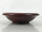 Japanese Brushed Lacquer Wooden Drink Saucer Zelkova Chataku Coaster Brown L464