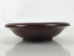 Japanese Brushed Lacquer Wooden Drink Saucer Zelkova Chataku Coaster Brown L464