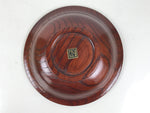 Japanese Brushed Lacquer Wooden Drink Saucer Zelkova Chataku Coaster Brown L465