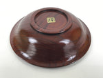 Japanese Brushed Lacquer Wooden Drink Saucer Zelkova Chataku Coaster Brown L465
