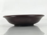 Japanese Brushed Lacquer Wooden Drink Saucer Zelkova Chataku Coaster Brown L466