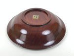 Japanese Brushed Lacquer Wooden Drink Saucer Zelkova Chataku Coaster Brown L467