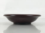 Japanese Brushed Lacquer Wooden Drink Saucer Zelkova Chataku Coaster Brown L467