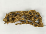 Japanese Buddhist Altar Carved Wooden Dragon Vtg Butsudan Spare Part Gold BP3