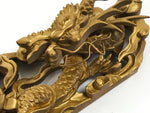 Japanese Buddhist Altar Carved Wooden Dragon Vtg Butsudan Spare Part Gold BP3