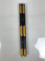 Japanese Buddhist Altar Decorative Lacquer Pillars 2pc Butsudan Parts Gold BP20