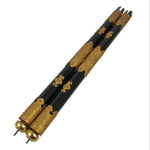 Japanese Buddhist Altar Decorative Lacquer Pillars 2pc Butsudan Parts Gold BP20