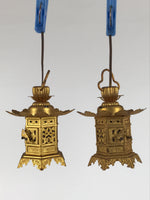 Japanese Buddhist Altar Fitting Brass Butsudan Hanging Lantern Tsuri Toro BA869