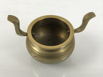 Japanese Buddhist Altar Fitting Brass Lidded Incense Burner Vtg Koro Gold BA866