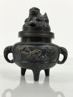 Japanese Buddhist Altar Fitting Bronze Incense Burner Vtg Koro Shishi Lion BA867