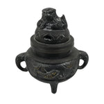 Japanese Buddhist Altar Fitting Bronze Incense Burner Vtg Koro Shishi Lion BA867