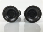 Japanese Buddhist Altar Fitting Bronze Metal Candle Stand Vtg Shokudai 2pc BA744