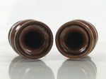 Japanese Buddhist Altar Fitting Porcelain Flower Vase Hanatate Brown 2pc BA650