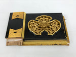 Japanese Buddhist Altar Lacquer Wood Floral Panel Butsudan Spare Part Gold BP11