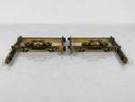 Japanese Buddhist Altar Lacquer Wood Spare Decorative Part 2pc Gold Black BP10