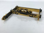 Japanese Buddhist Altar Lacquer Wood Spare Decorative Part 2pc Gold Black BP10
