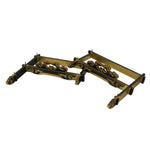 Japanese Buddhist Altar Lacquer Wood Spare Decorative Part 2pc Gold Black BP10