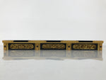 Japanese Buddhist Altar Lacquer Wood Spare Part Border Piece Brass Floral BP9