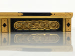 Japanese Buddhist Altar Lacquer Wood Spare Part Border Piece Brass Floral BP9