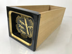 Japanese Buddhist Altar Lacquered Wood Base Piece Black Gold Makie Drawers BA585