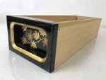 Japanese Buddhist Altar Lacquered Wood Base Piece Black Gold Makie Drawers BA585