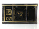 Japanese Buddhist Altar Lacquered Wood Base Piece Black Gold Makie Drawers BA585