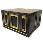 Japanese Buddhist Altar Lacquered Wood Base Piece Black Gold Makie Drawers BA585