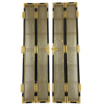 Japanese Buddhist Altar Part Inner Door Lacquer Panel Vtg Brass Black Gold BA438