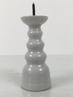 Japanese Buddhist Altar Porcelain Candle Stand Vtg Shokudai Simple White BA801