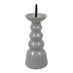 Japanese Buddhist Altar Porcelain Candle Stand Vtg Shokudai Simple White BA801