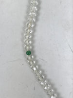 Japanese Buddhist Prayer Bracelet Vtg Juzu Beads Clear Green Rosary Tassel JZ171