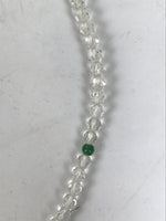 Japanese Buddhist Prayer Bracelet Vtg Juzu Beads Clear Green Rosary Tassel JZ171