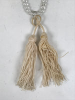 Japanese Buddhist Prayer Bracelet Vtg Juzu Beads Clear Rosary Tassel JZ172