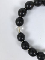 Japanese Buddhist Prayer Bracelet Vtg Juzu Black Resin Glass Beads Tassel JZ179