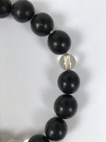 Japanese Buddhist Prayer Bracelet Vtg Juzu Black Resin Glass Beads Tassel JZ179