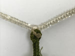 Japanese Buddhist Prayer Bracelet Vtg Juzu Glass Beads Green Rosary Tassel JZ181