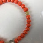 Japanese Buddhist Prayer Bracelet Vtg Rosary Juzu Orange Stone Glass Beads JZ156