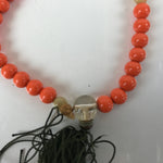 Japanese Buddhist Prayer Bracelet Vtg Rosary Juzu Orange Stone Glass Beads JZ156