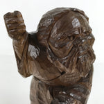 Japanese Carved Wooden Ainu Old Man Statue Vtg Okimono Hokkaido Brown AB114